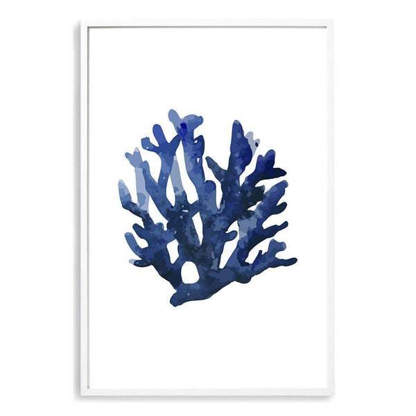 Blue Coral II | Hamptons-Boho Abode-Art Print,beach,beach house,blue,blue coral,blue shell,Bohemian,Boho,Canvas,coast,coastal,coral,Framed Print,hamptons,ocean,portrait,Print,shell
