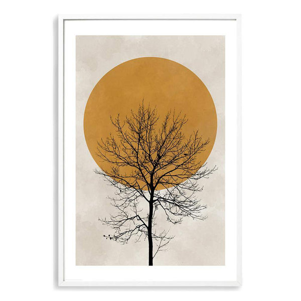 Abstract Winter Sun-Boho Abode-abstract,Art Print,autumn,beige,blush,Bohemian,Boho,Canvas,Framed Print,mustard,Neutral,portrait,Print,silhouette,sun,tree,tree silhouette,winter,winter sun