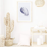 Blue Shell IIIII | Hamptons-Boho Abode-Art Print,beach,beach house,blue,blue coral,blue shell,Bohemian,Boho,Canvas,coast,coastal,coral,Framed Print,hamptons,ocean,portrait,Print,shell