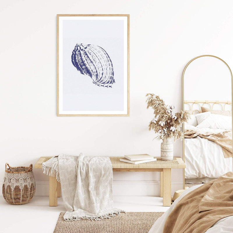 Blue Shell IIIII | Hamptons-Boho Abode-Art Print,beach,beach house,blue,blue coral,blue shell,Bohemian,Boho,Canvas,coast,coastal,coral,Framed Print,hamptons,ocean,portrait,Print,shell