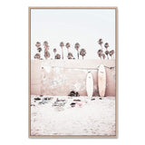 Surf Beach Days-Boho Abode-Art Print,beach,Bohemian,Boho,Canvas,coastal,Framed Print,hamptons,neutral,ocean,peach,pink,portrait,Print,sand,surf board,surfer