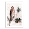 Tuscan Archway-Boho Abode-arch,arch door,architecture,Art Print,blush,Bohemian,Boho,Canvas,door,Framed Print,neutral,palm tree,peach,portrait,Print,timber door,tuscan,tuscan door,tuscan villa,villa