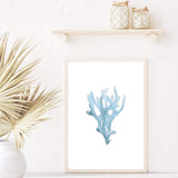 Coastal Coral | Hamptons-Boho Abode-Art Print,beach,beach house,blue,blue coral,blue shell,Bohemian,Boho,Canvas,coast,coastal,coral,Framed Print,hamptons,ocean,portrait,Print,shell