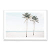 Palms Trees On The Beach-Boho Abode-Art Print,beach,blue,Bohemian,Boho,Canvas,coastal,Framed Print,green,hamptons,landscape,palm,palm trees,palms,Print