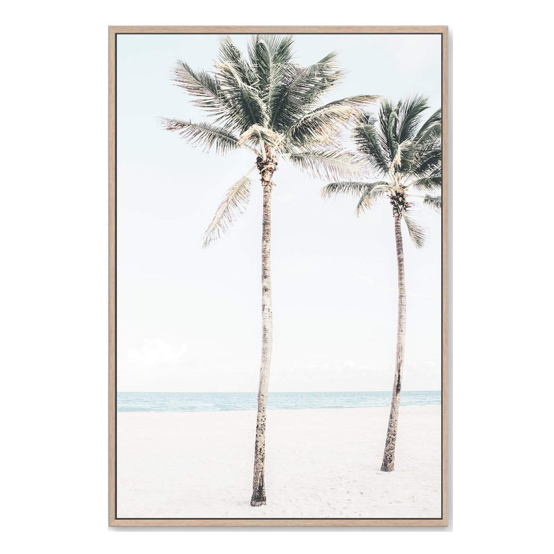 Beach Palms Trees-Boho Abode-Art Print,beach,blue,Bohemian,Boho,Canvas,coastal,Framed Print,green,hamptons,palm,palm trees,palms,portrait,Print