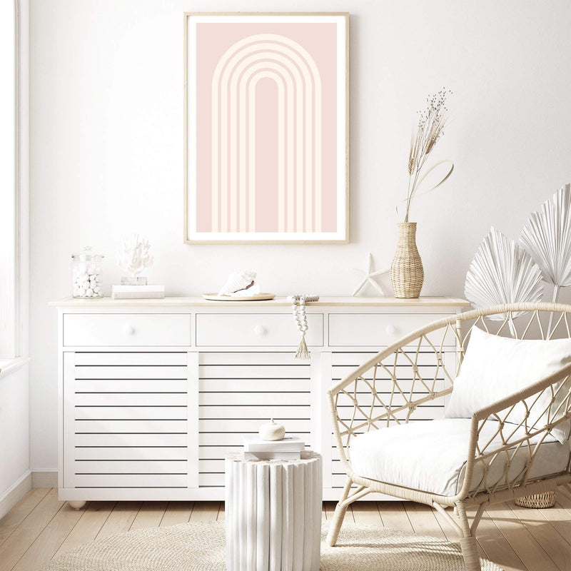 Blush Boho Arch-Boho Abode-arch,Art Print,blush,Bohemian,Boho,Canvas,Framed Print,peach,pink,portrait,Print,rainbow,scandi