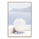 Santorini Urn-Boho Abode-Art Print,blue,Bohemian,Boho,Canvas,Coastal,Framed Print,greek,portrait,pot,Print,santorini,urn,white