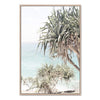 Wategos Beach Byron Bay-Boho Abode-Art Print,australia,australian,australian beach,beach,beach tree,blue,Bohemian,Boho,byron bay,Canvas,coast,coastal,Framed Print,hamptons,ocean,palm tree,pandanus,pandanus tree,portrait,Print,sand,wategos,wategos beach,waves