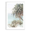 Wategos Beach Byron Bay-Boho Abode-Art Print,australia,australian,australian beach,beach,beach tree,blue,Bohemian,Boho,byron bay,Canvas,coast,coastal,Framed Print,hamptons,ocean,palm tree,pandanus,pandanus tree,portrait,Print,sand,wategos,wategos beach,waves