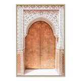 Gold Arch Door-Boho Abode-arch,arch door,architecture,Art Print,Bohemian,Boho,Canvas,door,Framed Print,neutral,palm tree,peach,portrait,Print,timber door