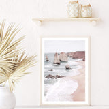 The Great Ocean Road-Boho Abode-Art Print,australia,australian,australian beach,beach,Bohemian,Boho,Canvas,coast,coastal,Framed Print,great ocean road,hamptons,neutral,ocean,peach,portrait,Print,sand,twelve apostles,waves