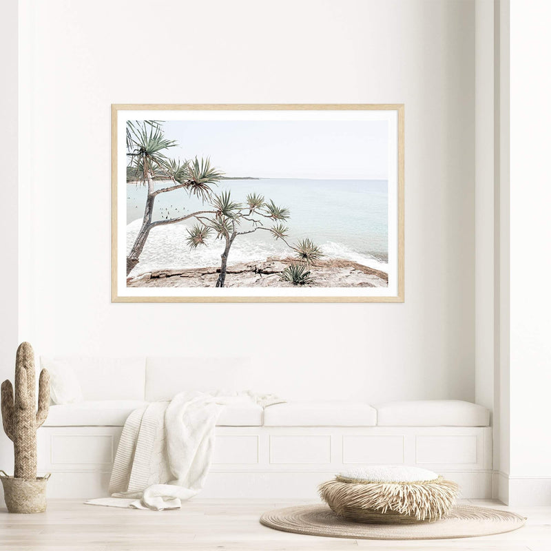 Byron Bay Beach Views-Boho Abode-Art Print,australia,australian,australian beach,beach,blue,Bohemian,Boho,byron bay,Canvas,coast,coastal,Framed Print,hamptons,landscape,ocean,pandanus,pandanus tree,paradise,Print,sand,surfer,view,wategos,wategos beach,waves