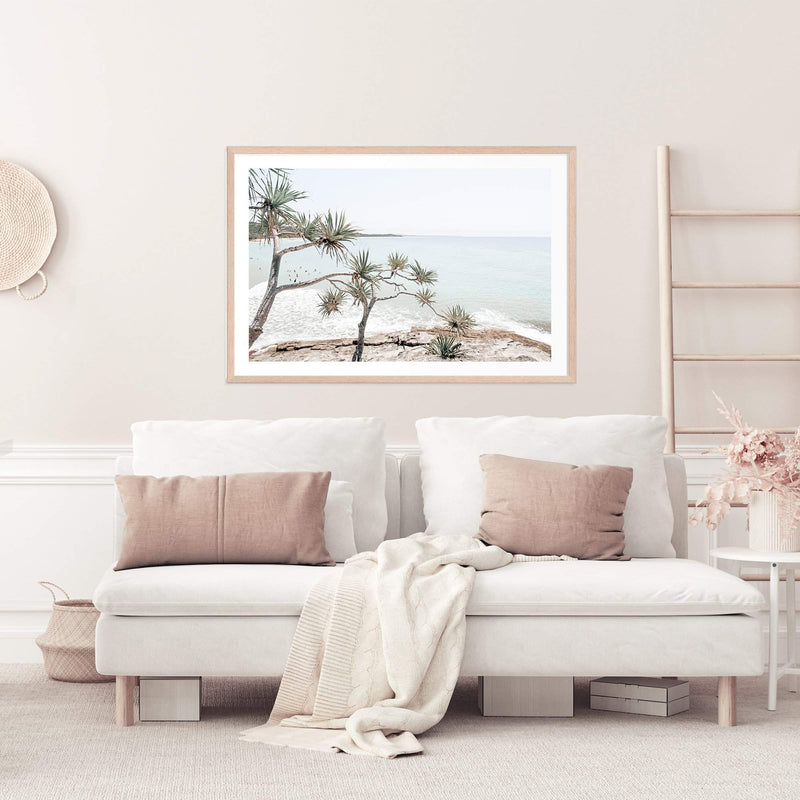 Byron Bay Beach Views-Boho Abode-Art Print,australia,australian,australian beach,beach,blue,Bohemian,Boho,byron bay,Canvas,coast,coastal,Framed Print,hamptons,landscape,ocean,pandanus,pandanus tree,paradise,Print,sand,surfer,view,wategos,wategos beach,waves