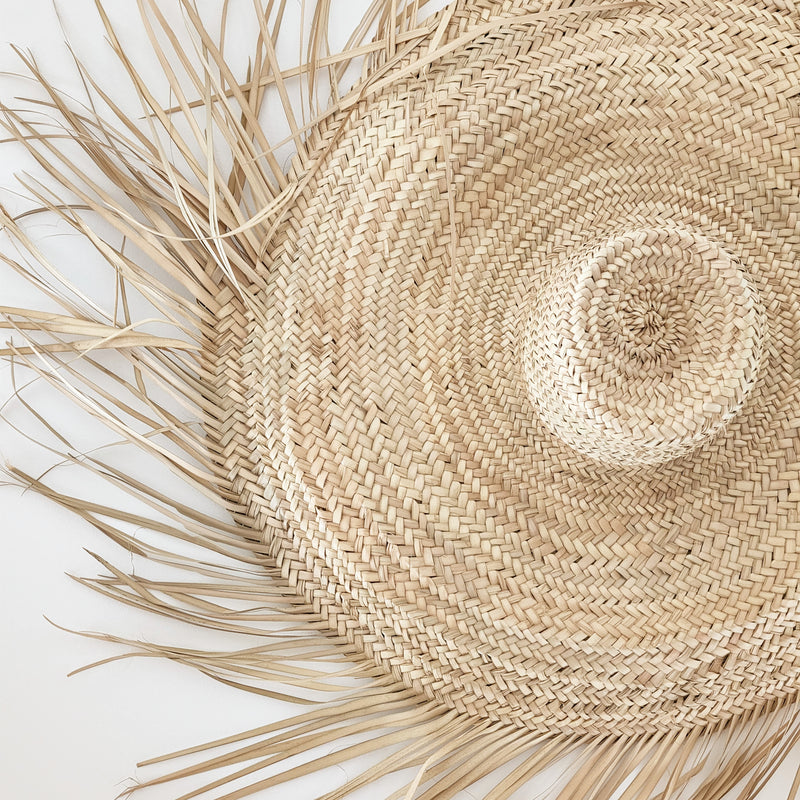 Moroccan Palm Leaf Sun Hat | Natural