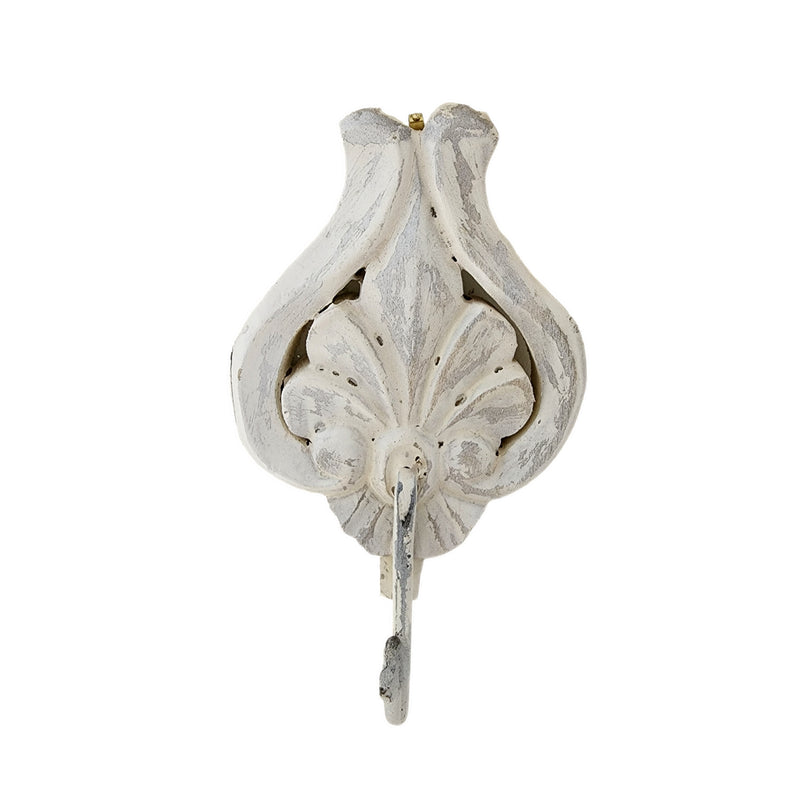 Indian Carved Wall Hooks | Whitewash