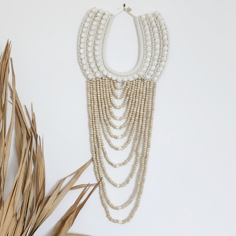 "Emily"White Shell & Bead Necklace