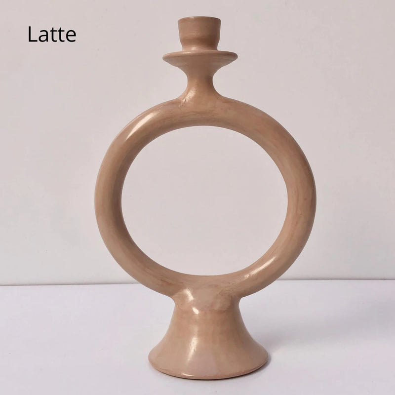 Moroccan Round Tadelakt Ceramic Candle Stick