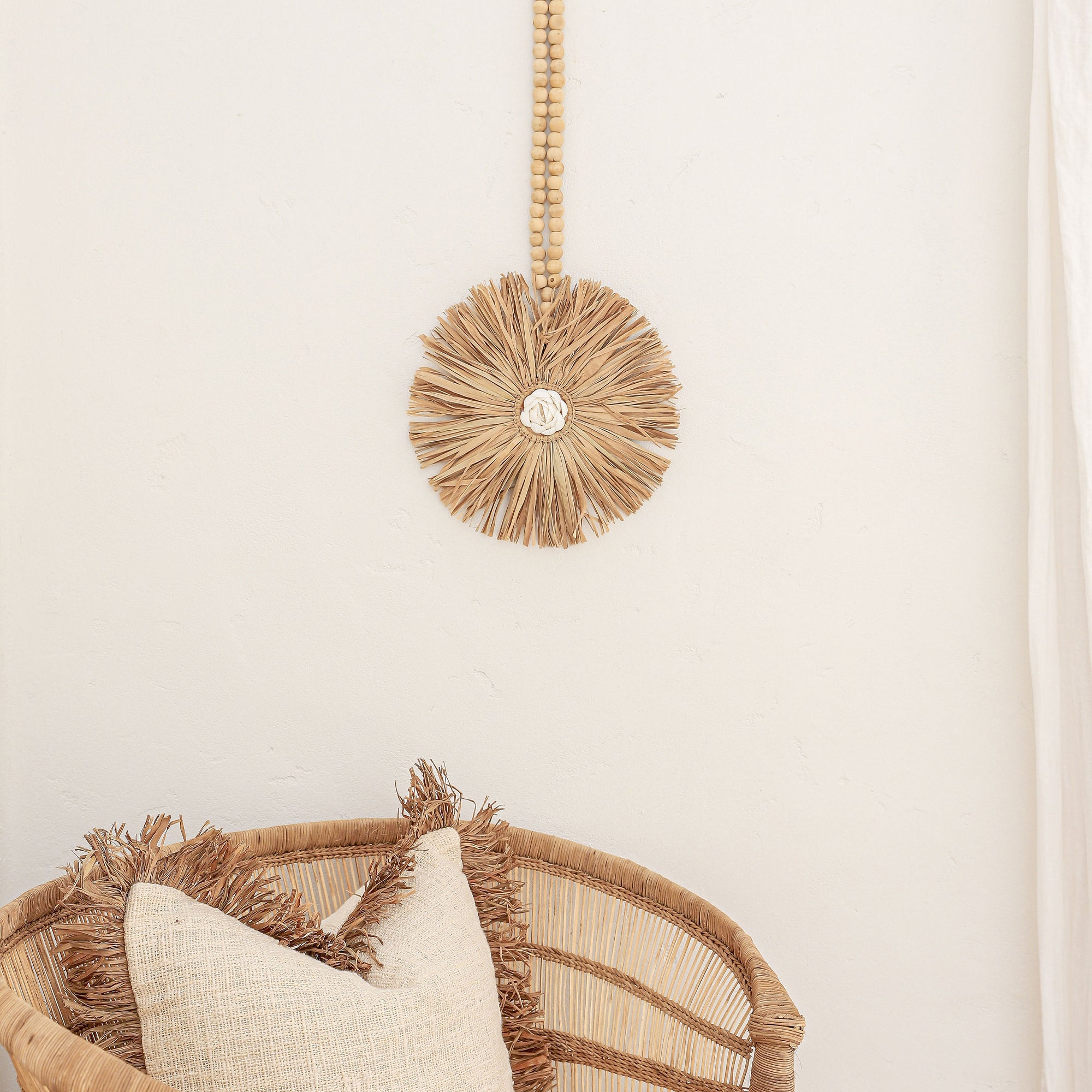 Mini Raffia Shell Tassel | Boho Coastal Decor | Hamptons Style Beach ...