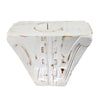 White Carved Pillar Candle Holder