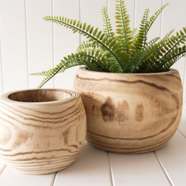 Vali Timber Planter | Natural Wooden Pot