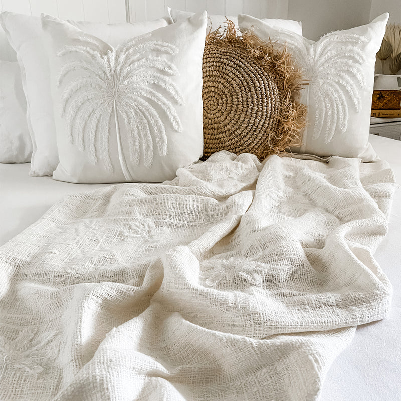 White Palm Cushion