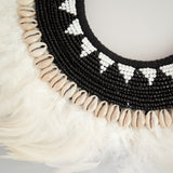 White Beaded Feather Tribal Necklace